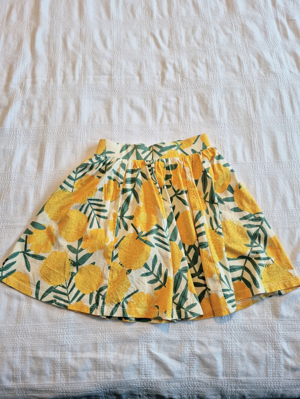 Tea Collection girls size 8 Marigold Delight print skort elastic defect EUC